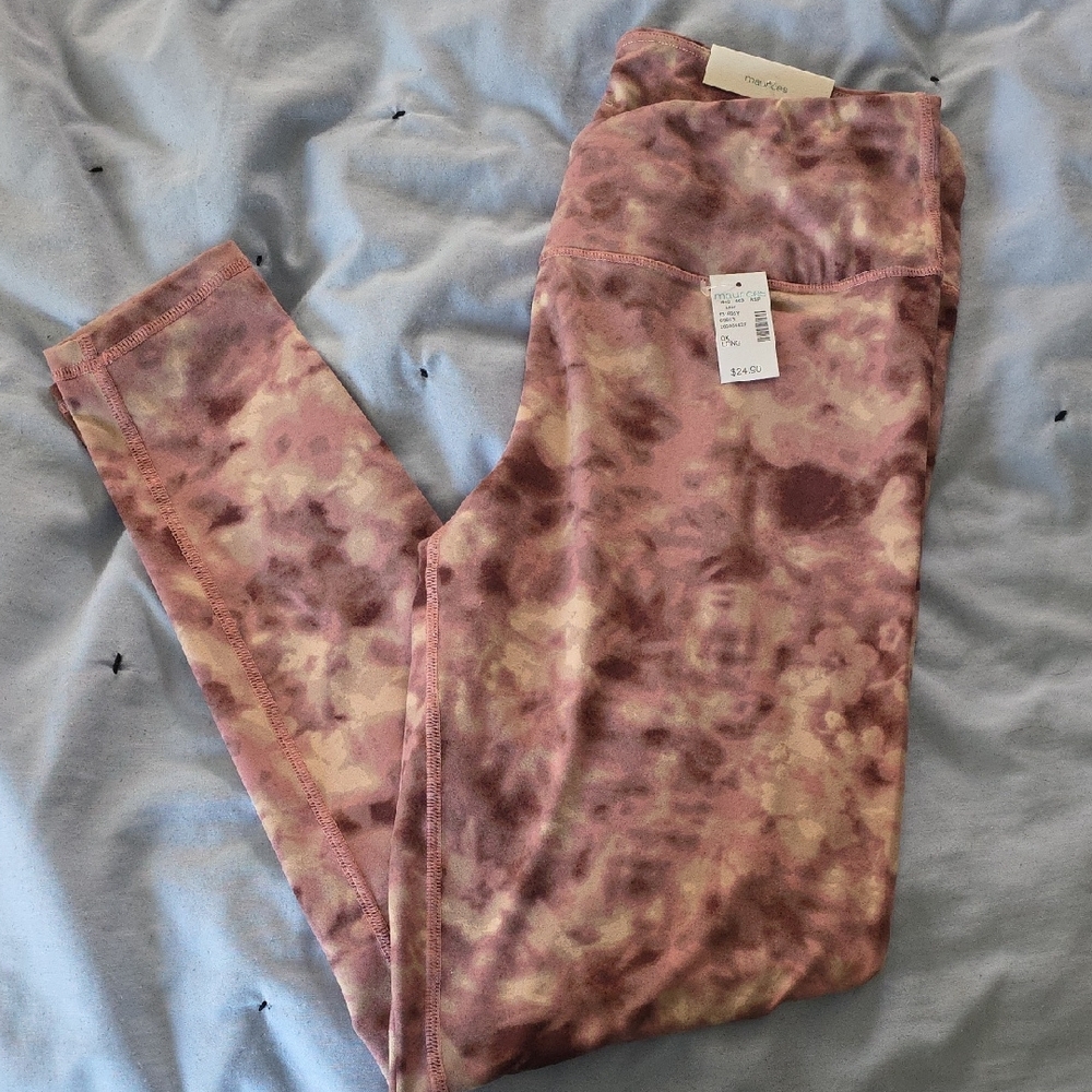Maurices Pink and Purple Tie-Dye Leggings
